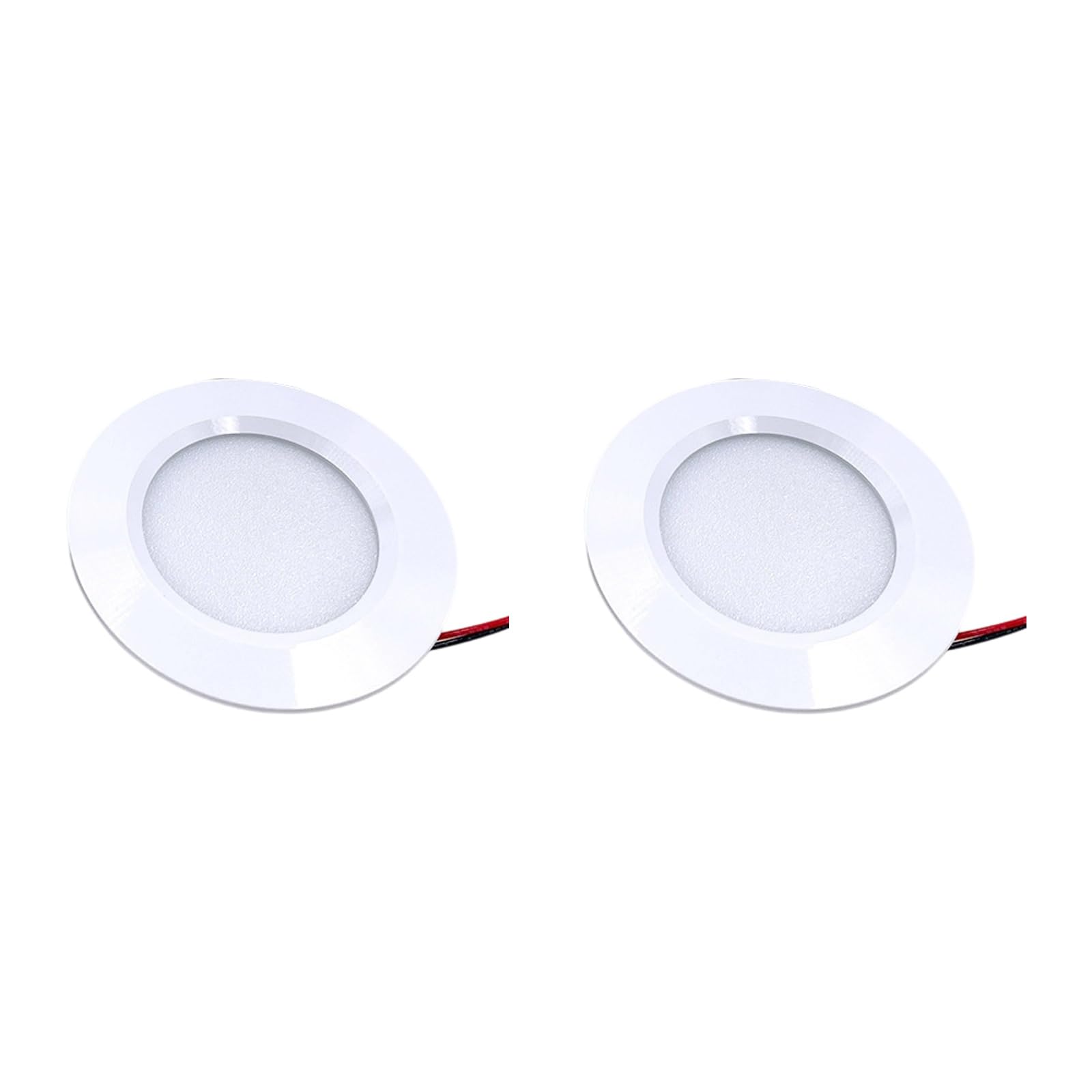 Khzen White Pack Of 2 Energy Efficient Recessed Led Cabinet Light 12V Aluminum Alloy Texture Under Lighting Led Cabinet Lamp