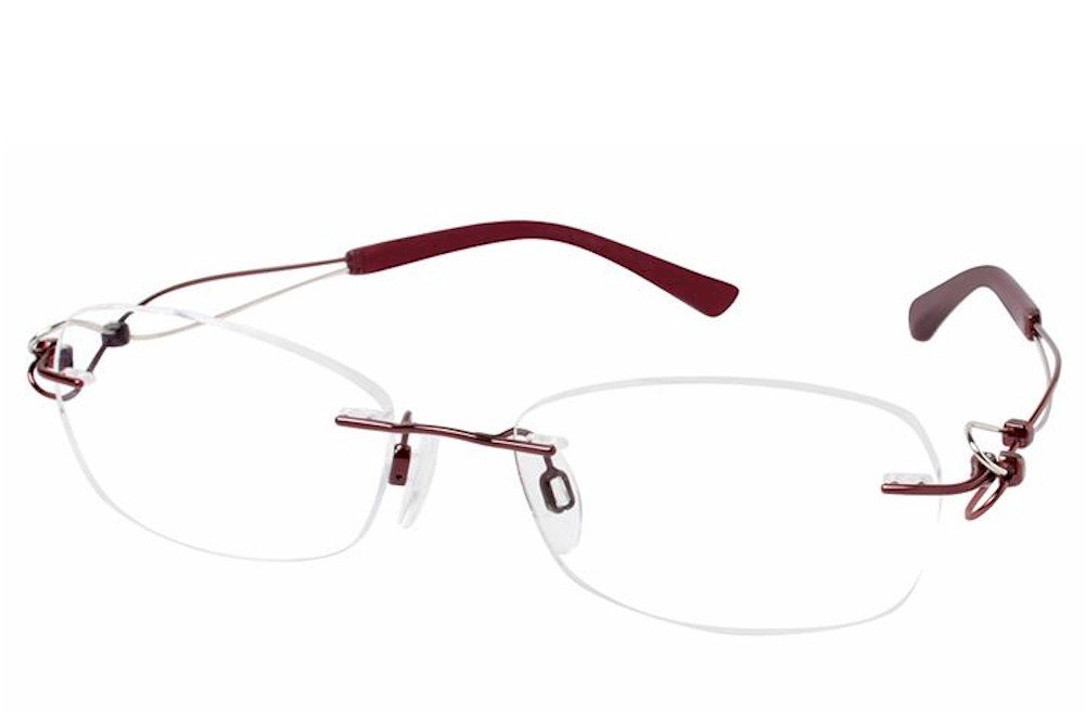 HAICHENWEI Charmant Line Art Eyeglasses XL2064 2064 BU Burgundy Rimless Optical Frame 51mm