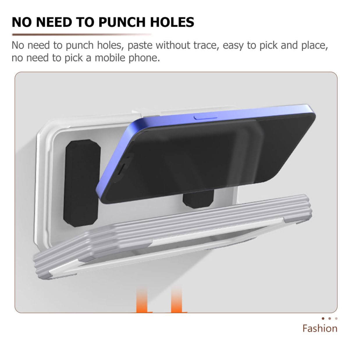 Soporte para Teléfono de Ducha de Plástico Blanco Rotación 360° para Baño, Montaje en Pared, Adecuado para Ver Contenido en Modo Horizontal o Vertical