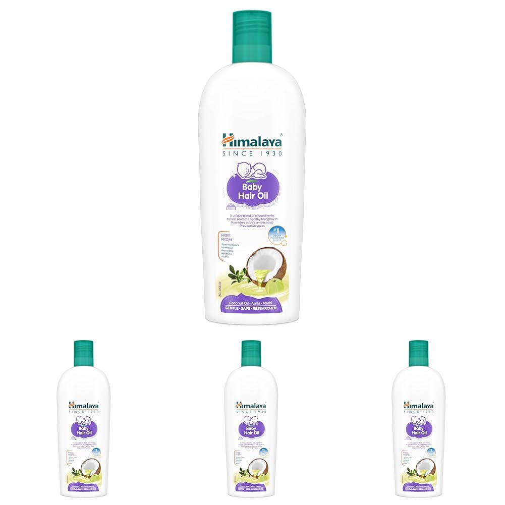 Himalaya Baby Hair Oil with Amla, Sesame & Coconut oil – 200ml | No.1 Doctor Prescribed (Pack of 4)-image-29
