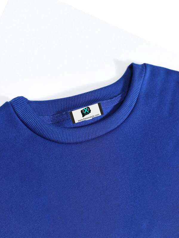 Image of SXV STYLE Solid Plain Unisex Cotton Oversized Baggy Sweatshirt
