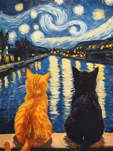 ZRIZQ Paint by Numbers Kit for Adults Beginners,Cat DIY Painting Set,Relaxing Creative Craft Activity,16x20 Inch-Animal 5