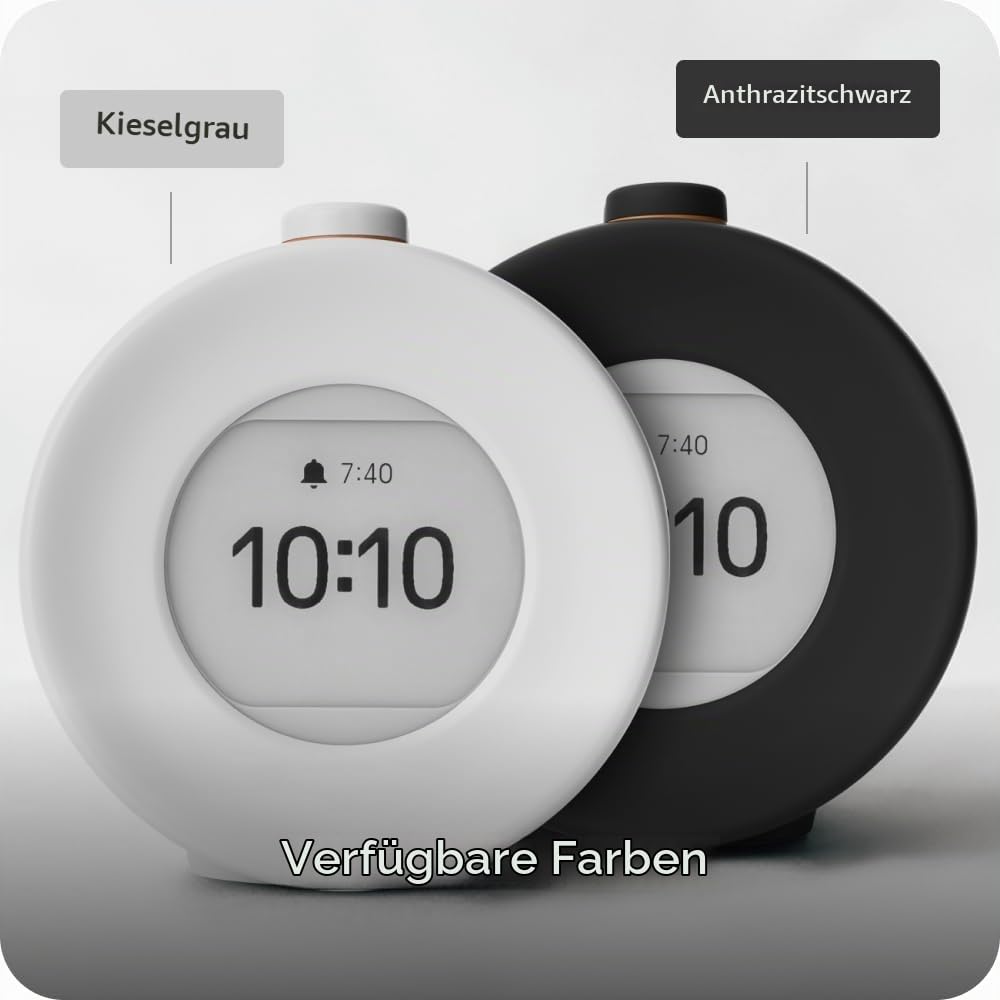 mudita Sunrise Alarm Clock E Ink Screen – „Harmony 2” Wecker Digital mit Bildschirm ohne Lichtemission, 17 Melodien, Entspannung klingt Manager - Minimalistisches Design, Lange Akkulaufzeit - Grau