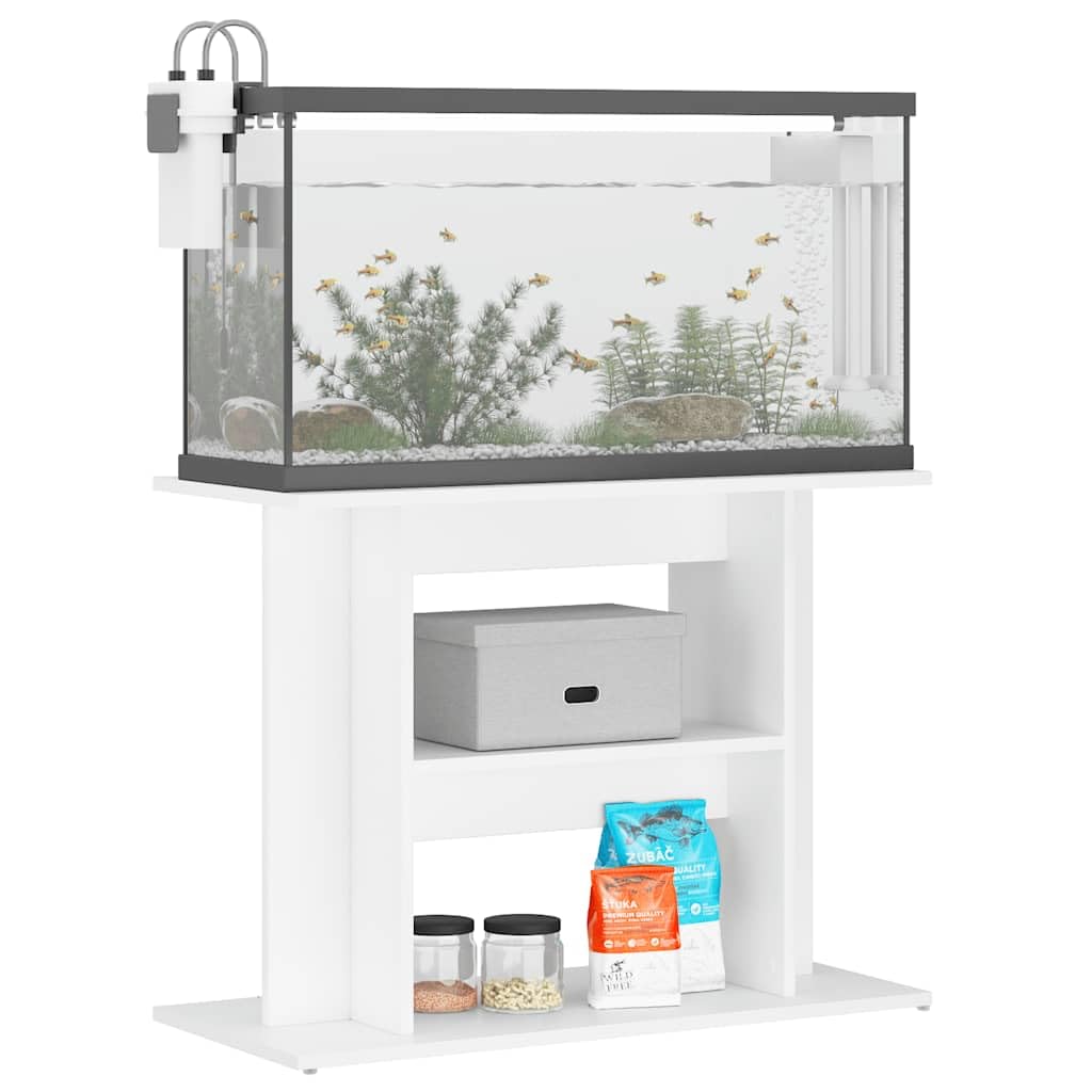 Soporte para acuario, material de madera, 80 x 35 x 60 cm, armario inferior estable con 3 estantes y puerta para accesorios de acuario, como filtro, bomba de alimentación, estantería