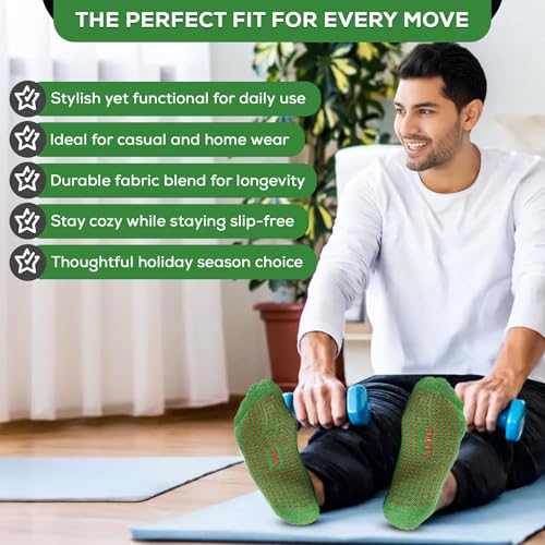 Be Merry Christmas Grip Socks (Green/Berry Red)4