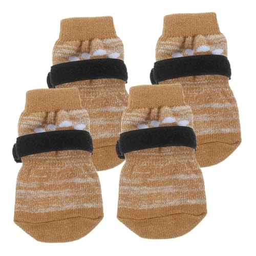 SUPVOX 4 Pack Dog Socks Paw Protectors for Dogs Wear-Resistant Breathable Pet Socks Compact Portable Easy Washable Stylish Design