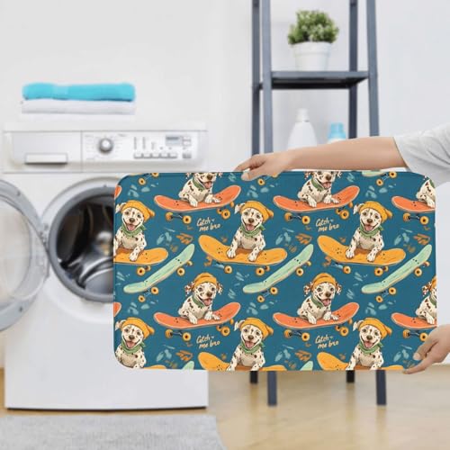 Tapis de bain absorbant lavable en machine motif chiot doux - 7