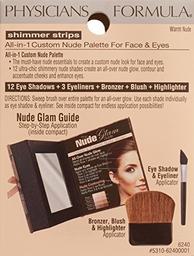 Physicians Formula Shimmer Strips Custom All-In-1 Nude Palette For Face & Eyes Warm Nude #TOP2