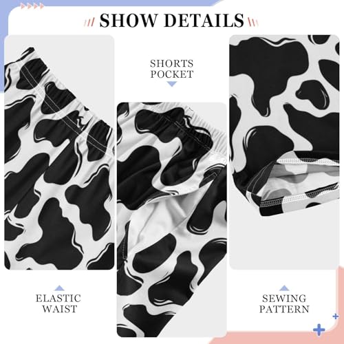 Pajama Bottoms, Pajamas Long Pant Cows Cute Skin Print Lounge Wear Casual Sleep Pants Soft Pjs Sleepwear4
