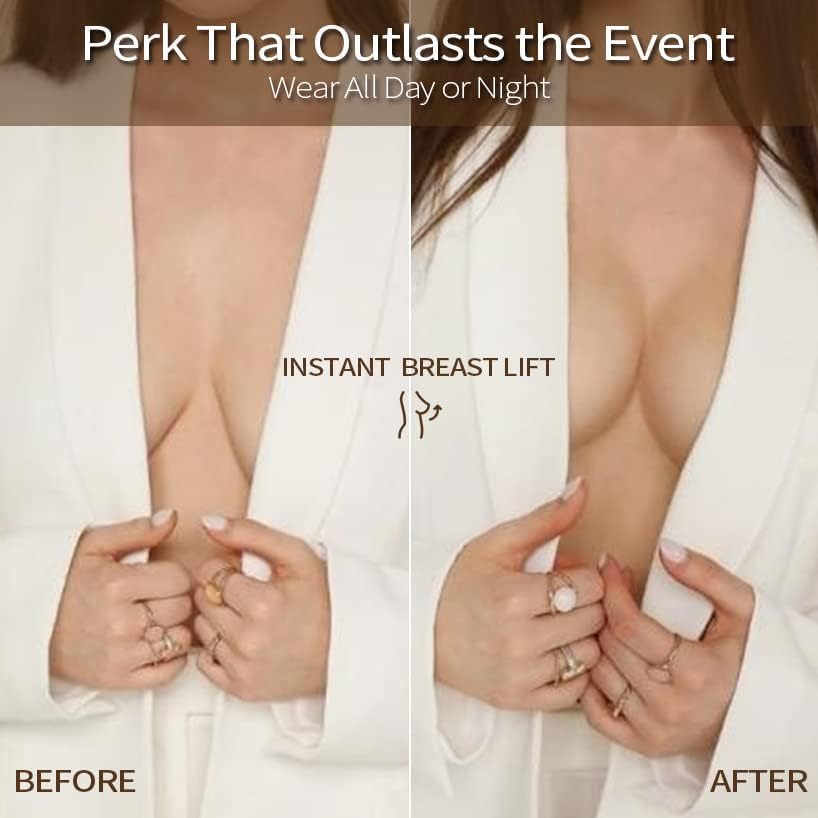 Miniatura 4 de Okela Cinta de pecho XL para senos grandes, cinta transpirable para levantamiento de senos, cinta atlética de levantamiento de senos con brasier