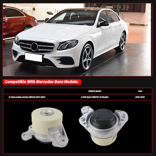 Image of 2-Piece Left and Right Engine Mount Kit Compatible with Select Mercedes-Benz C200 E200 E260 4 Matic 2016-2020 GLC200 GLC260 GLC300 2015-2020 Suitable for 4WD Vehicles Replacnt # 2532400200 2532400300