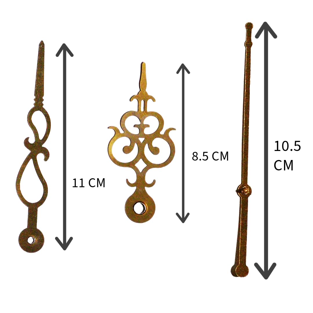 BanteyBanatey® Designer Clock Hands Set | DIY Clock Making Kit for Elegant Timepiece Crafting with Fancy Metal Needles Golden Color (Pack of 2 Sets) 1