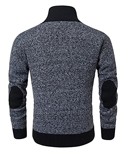 Image of Vcansion Men's Classic Cardigan Sweaters Stand Collar Slim Fit Casual Knitted Sweater