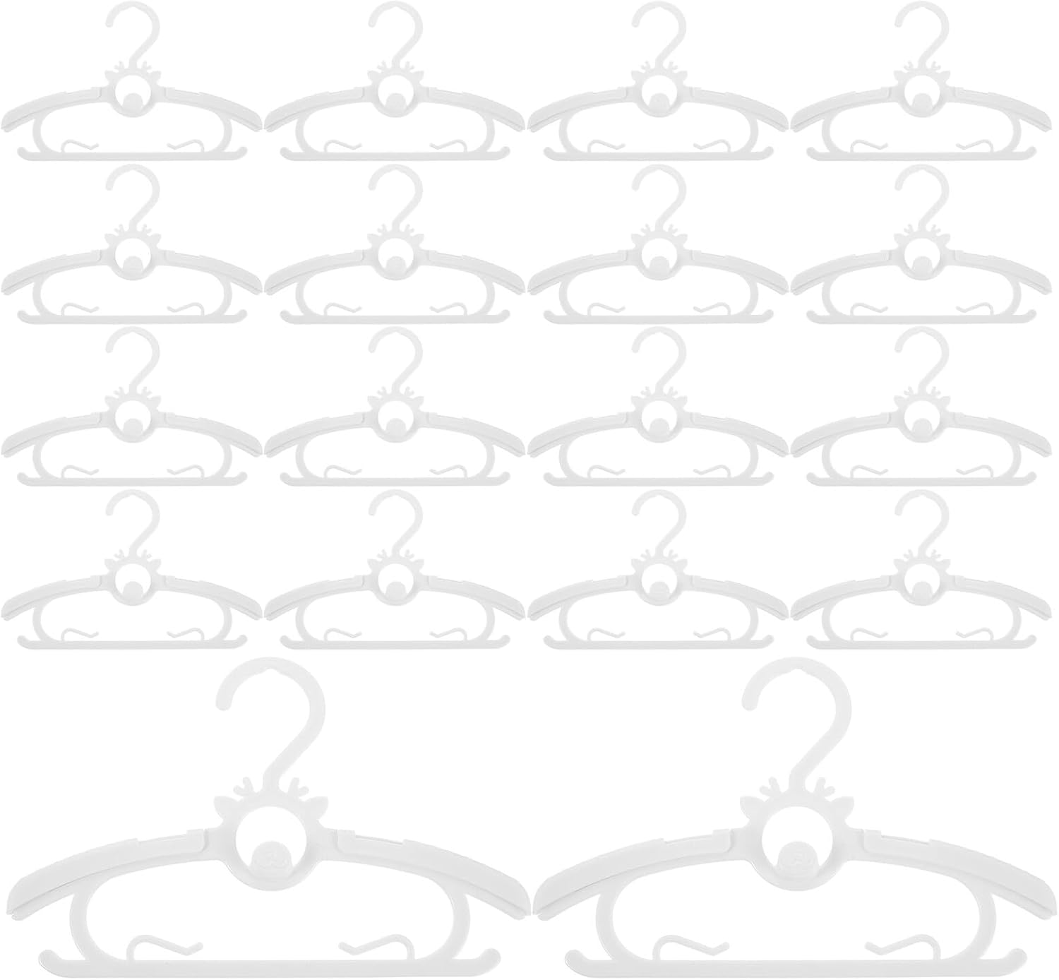 HEMOTON 30pcs Clothes Hangers Adjustable Non-Slip Hangers White Plastic Windproof ’s Closet Rack for Shirts Pants Coats