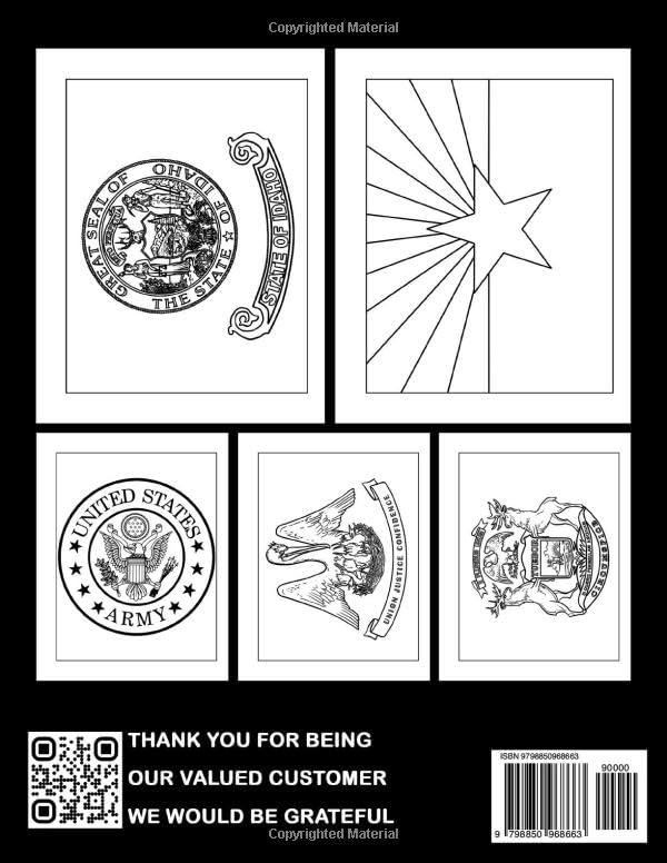 U.S State Flags Coloring Book: "History Color Illustration | Symbols And More Relieving Stress And Anxiety" - Image 2