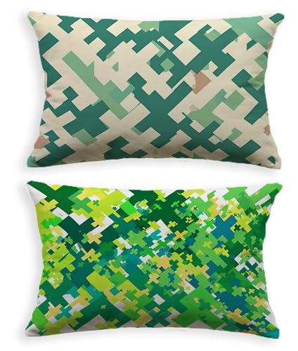 Velours de coussin vert 40x80 haut de gamme avec impression double face - 3
