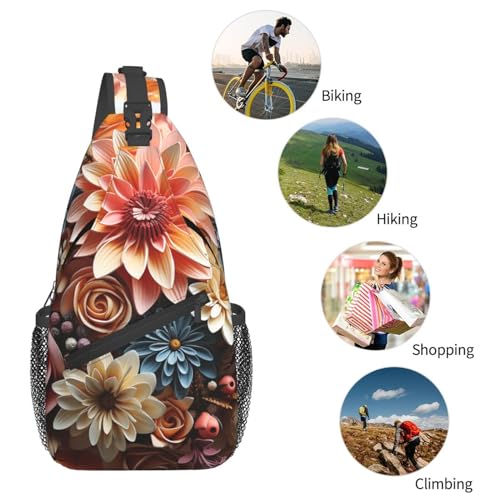 Bolso tipo sling para mujer y hombre con diseño floral miniatura 5