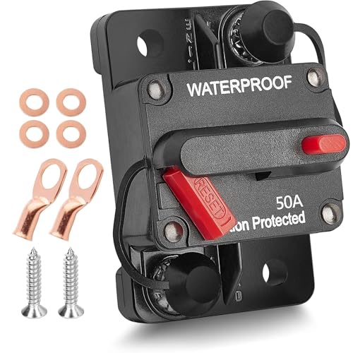 Evita averías eléctricas con el disyuntor de 50 amperios impermeable para coche y barco