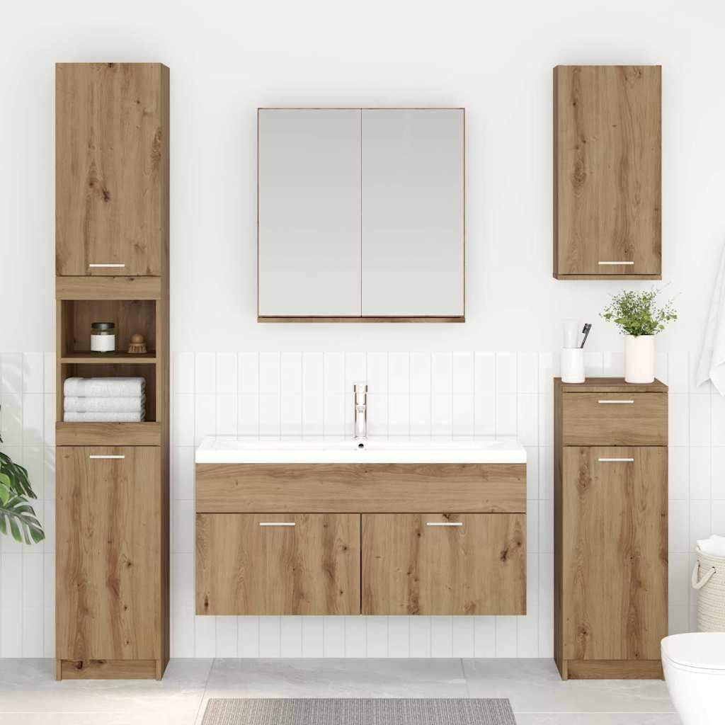 Meuble lavabo en bois multicouche chêne