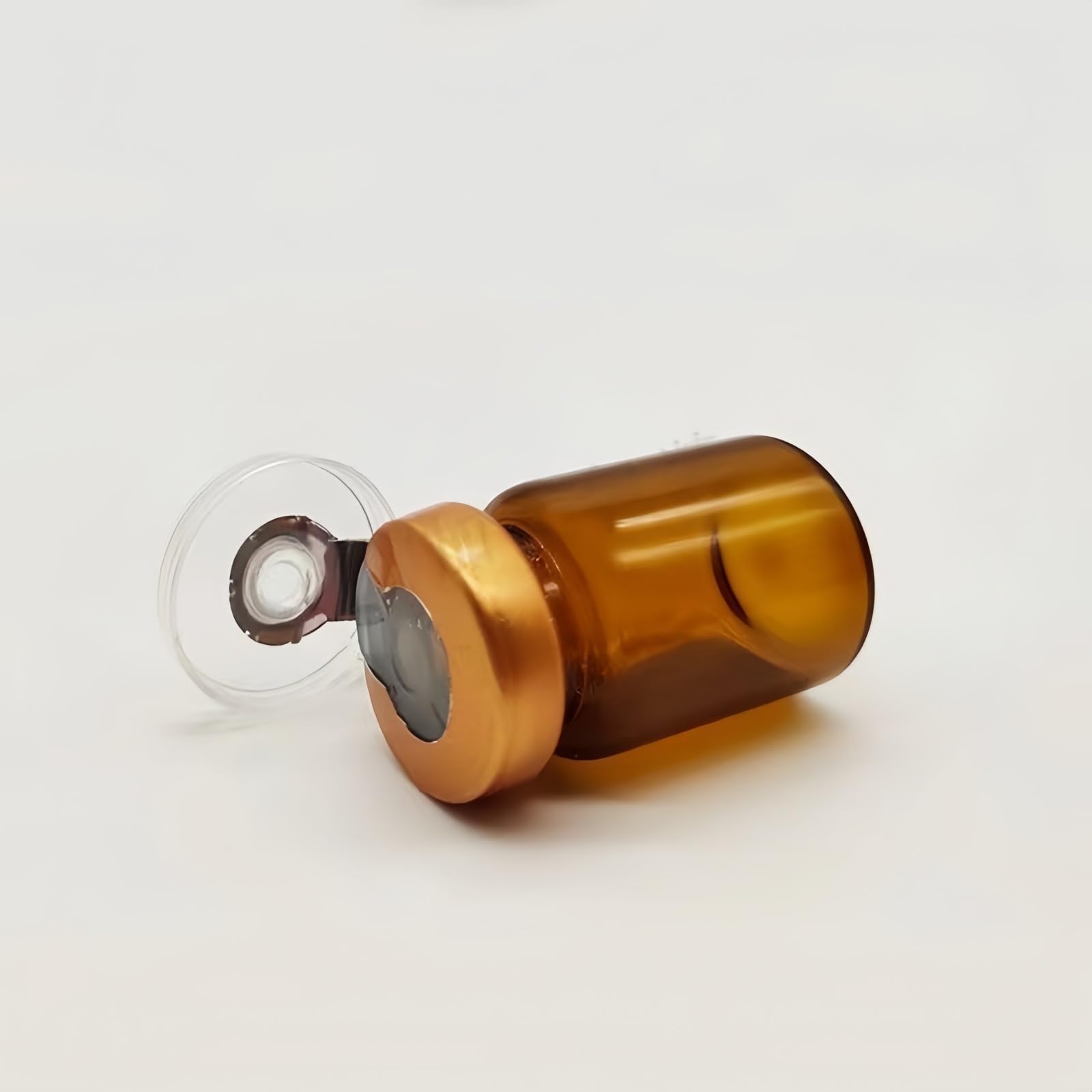 30 szt. Fiolek szklanych z gumowymi korkami i wieczkami z tworzywa sztucznego i aluminium do użytku laboratoryjnego(Brown,30ml)