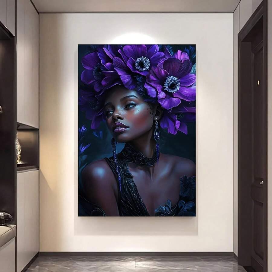 Tableau femme à la couronne décoration intérieure salon esthétique
