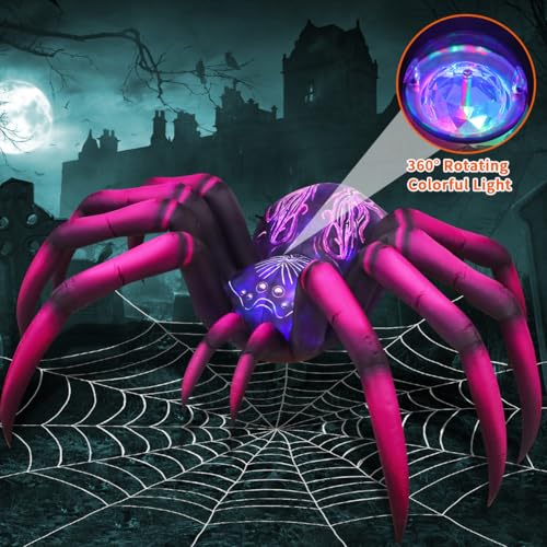 Aufblasbare Halloween-Spinne mit violettem Verlauf und LEDs, 2,7 m – Bild 3