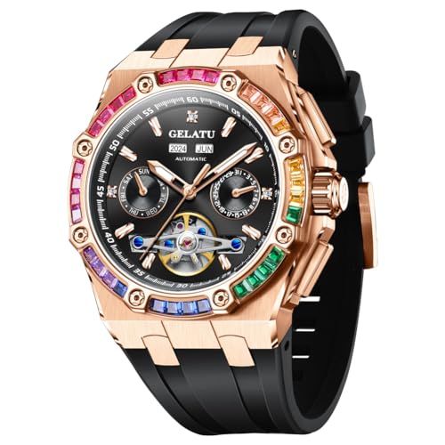 Montre automatique de luxe suisse OUPINKE pour homme avec tourbillon