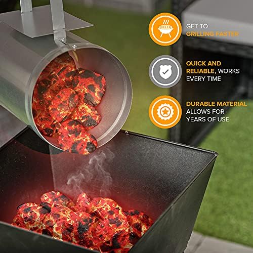 LIVIVO Banquet Charcoal Chimney Starter With Wooden Safety Handle