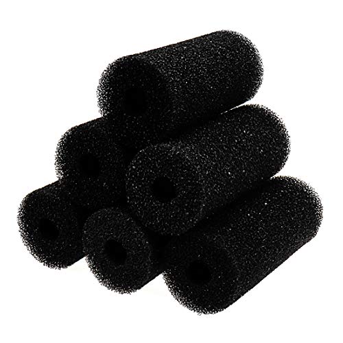 Yootop 6 Pcs 5.9" x 2.5" Black Pre-Filter Sponge Aquarium Foam Cartridge Replacement