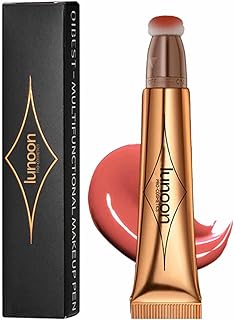 Cream Contours Beauty Stick, Liquid Highlighter and Bronzer Stick with Cushion Applicator, Long Lasting Natural Shimmer Silky Cream Face Highlighter Makeup