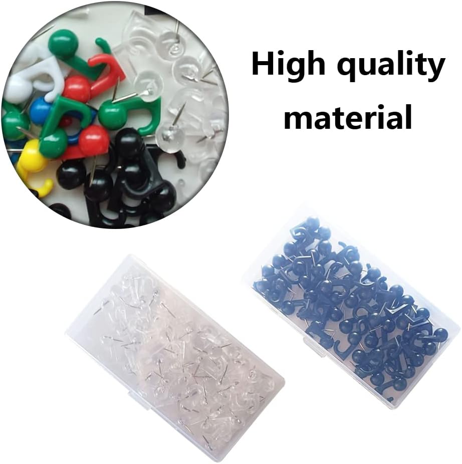 2 Boxes Push Pin Hooks Bulletin Board Hooks Round Headed Pins Tacks for