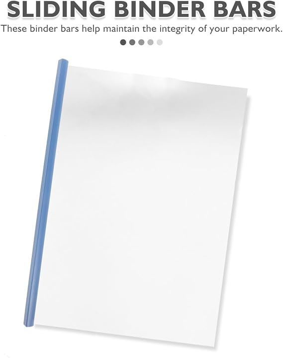 VILLCASE Binding Bars Sliding Grip Clips for A4 Letter Size Documents Report Covers File Binder Accessories Clear Plastic Fasteners 25 Pack