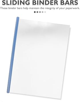 VILLCASE Binding Bars Sliding Grip Clips for A4 Letter Size Documents Report Covers File Binder Accessories Clear Plastic Fasteners 25 Pack