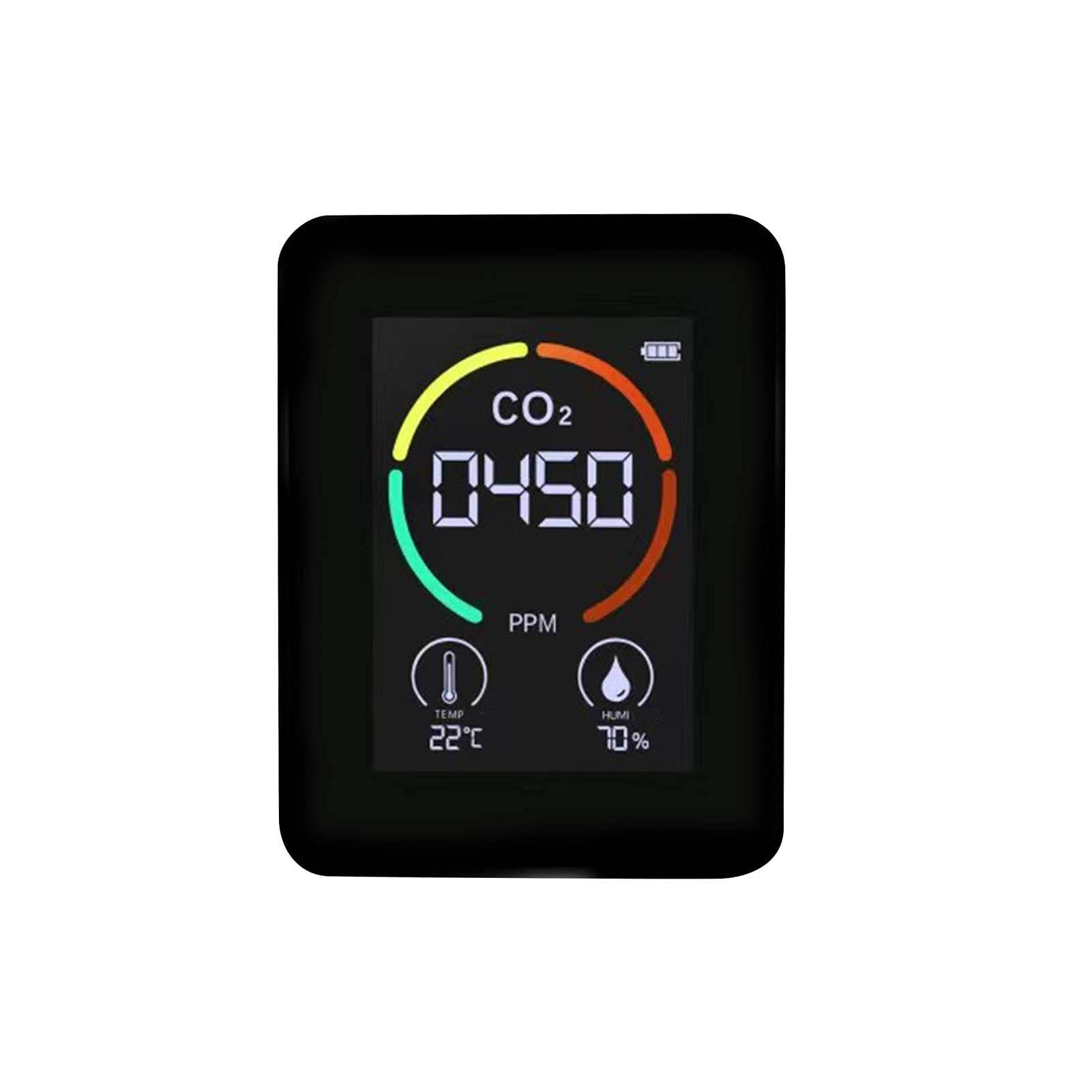 Calidad Aire Detector Co2, Medidor Co2, Comprobador Dióxido Carbono/Humedad/Temperatura, Homologado para Salas, Oficinas Y Diversas Ocasiones