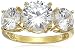 Sterling Silver Round Cut Three-Stone Cubic Zirconia Ring (5 cttw)