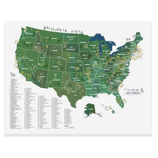 Golf Gifts for Men, Push Pin Canvas Map, 200 Top Golf Courses, Personalized Golf Map, Top 200 Golf Courses Map, Includes Push Pins (24X36)