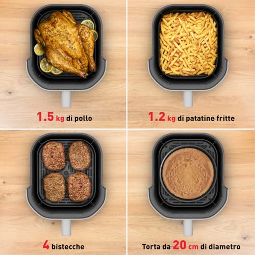 Moulinex Easy Fry Infrared, Friggitrice ad Aria 7L, Doppia Resistenza, Riscaldamento 2 Volte Più Veloce, Cottura Rapida, Lavabile in Lavastoviglie, Finestra di Osservazione, Colore Bianco, EZ831G - Immagine 5