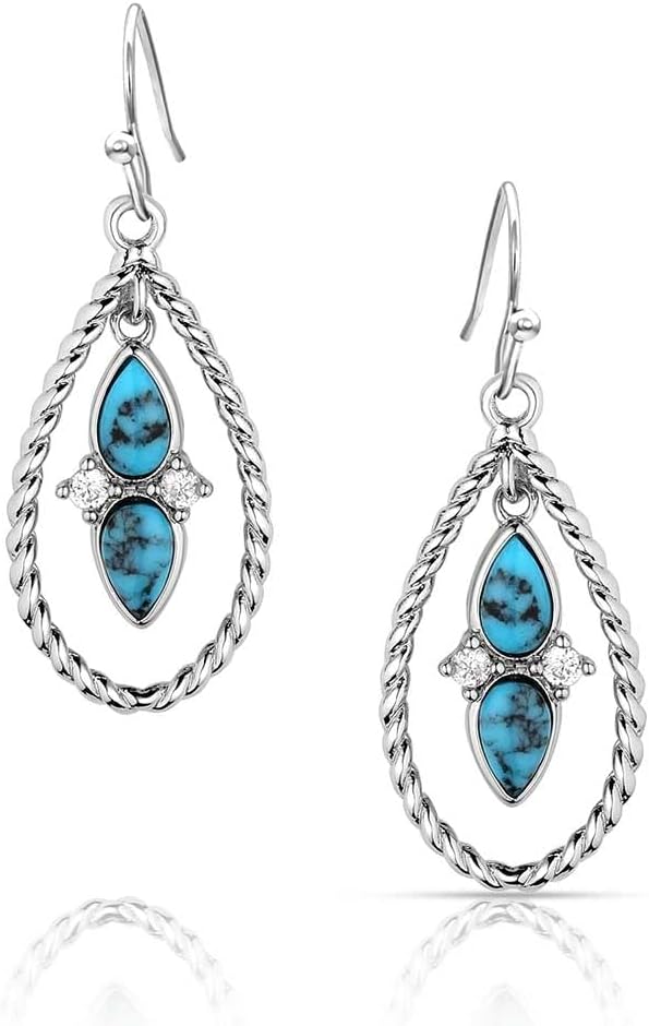 Montana Silversmiths Western Lifestyle Crafted Turquoise Drop/Dangle Earrings