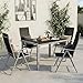 LIFERUN 5-Teiliges Gartenmöbel Set, Aluminium Balkonmöbel Set, 4pcs Verstellbare Hochlehner Klappstühle +110x70cm WPC Wetterfest Rechteckiger Terrassentisch,Essgruppe Sitzgruppe Outdoor, Silber Grau
