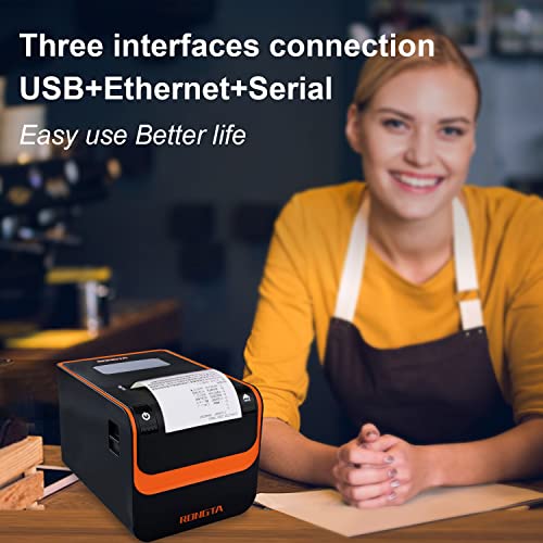 Rongta Pos Printer, 80Mm Direct Thermal Receipt Printer With Auto Cutter, Usb Serial Ethernet Interface, Support Windows/Mac/Linux Cash Drawer, Restaurant Kitchen Printer For Esc/Pos (Rp332) #TOP2
