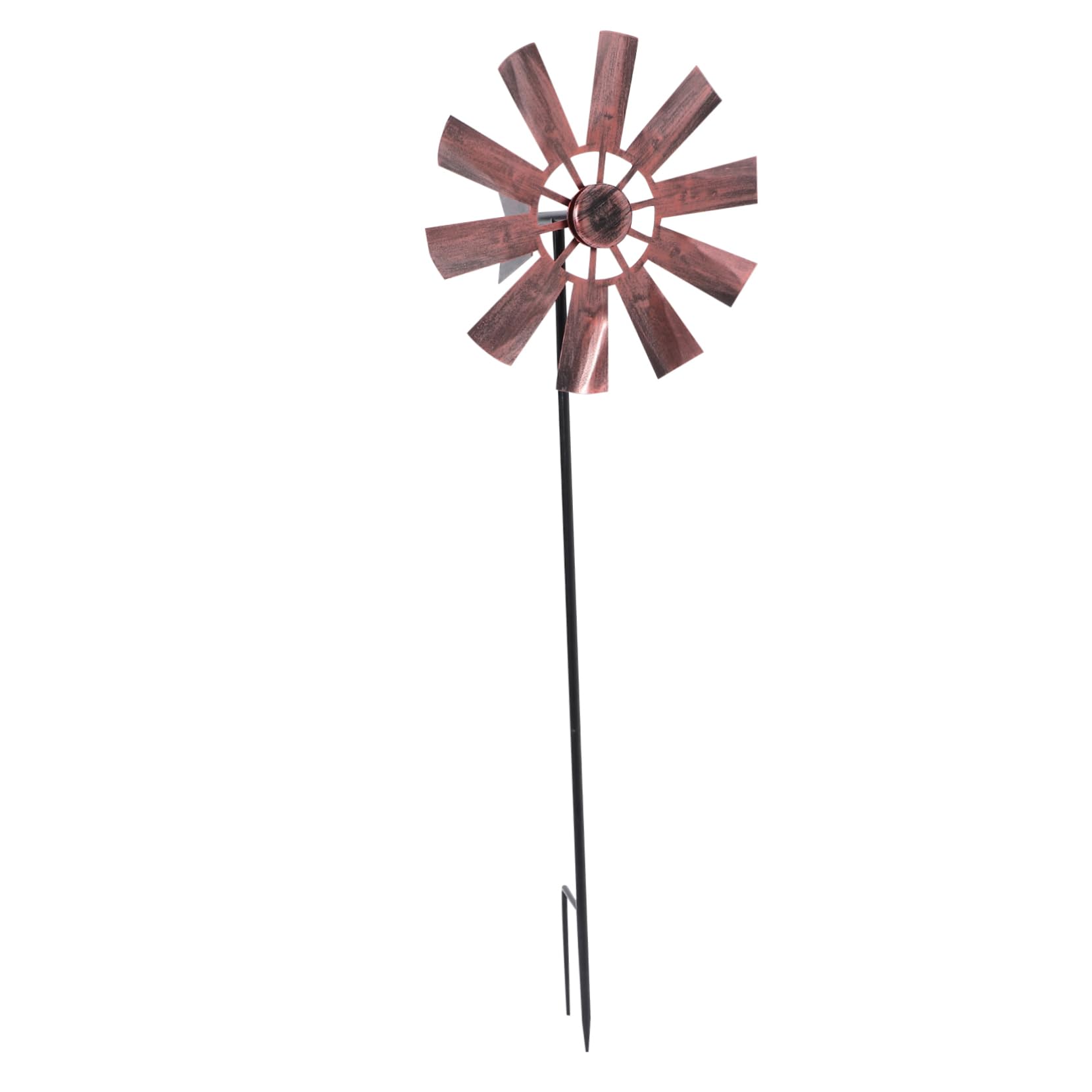 UKCOCO Molino De Viento Decorativo De Hierro Giratorio para Jardín Exterior, Tamaño Medio, Acabado Metálico Resistente, Decoración Vintage para Patio y Áreas Al Aire Libre