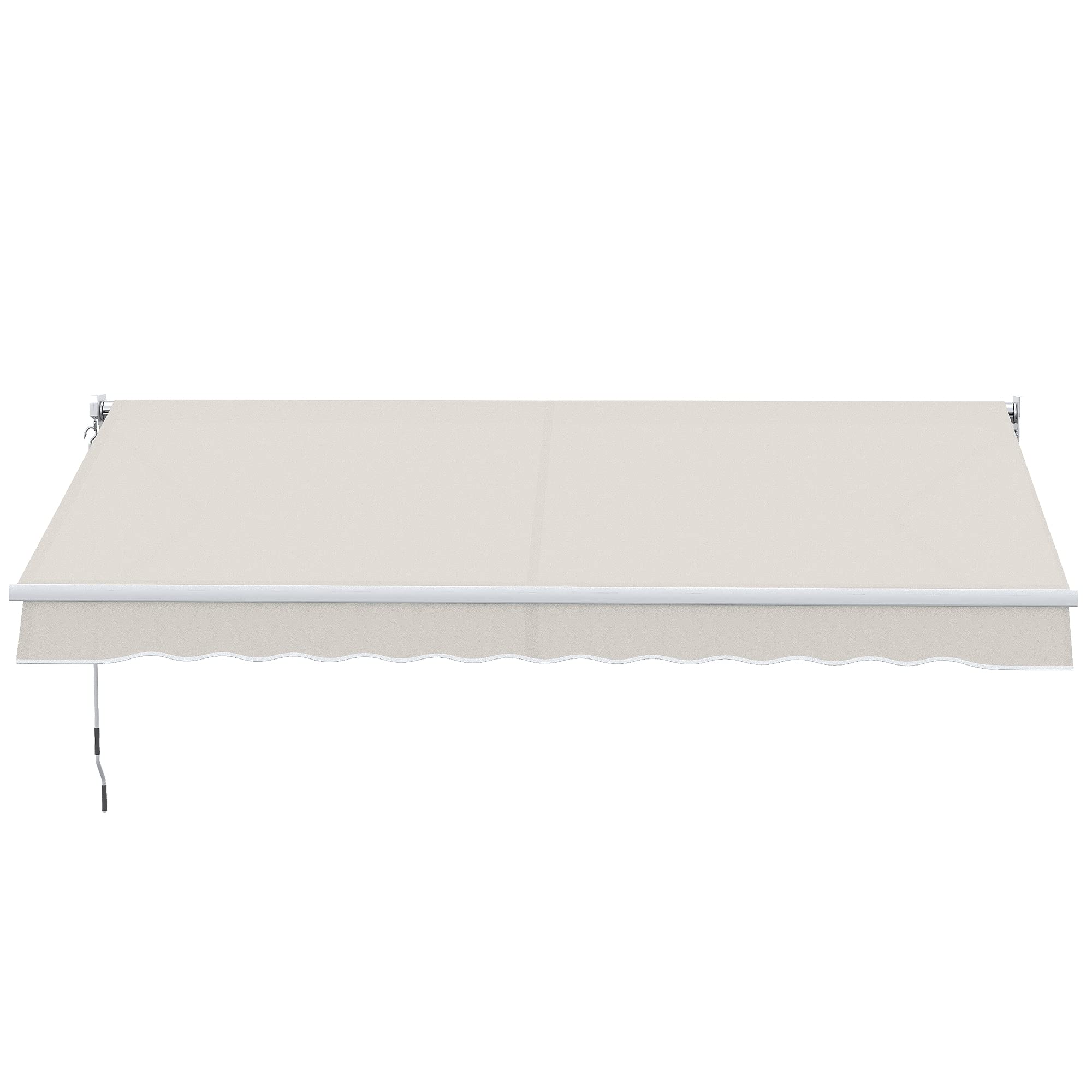 Outsunny Tenda da Sole 2x2.5 m a Bracci Manuali in Alluminio e Poliestere per Esterni, Bianco Crema