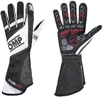 OMP KS-1R Professional Kart Gloves XXS, Black/White/Silver