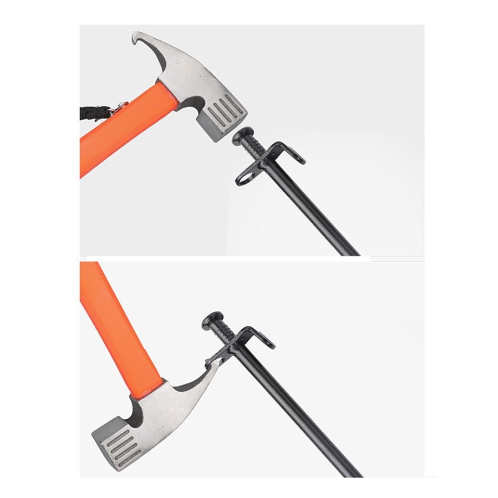 Marteau à clous multifonctionnel d'extérieur for tente de camping, marteau for auvent, arrache-clous en acier à haute teneur en carbone for la maison(Dark Grey)