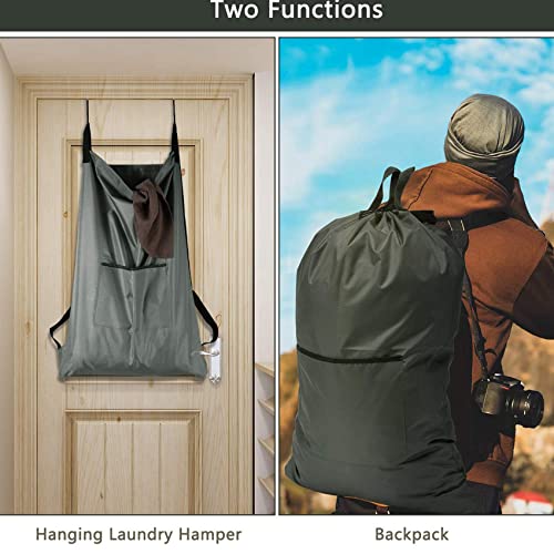 Mochila grande para colgar ropa con puerta resistente y correa acolchada 5
