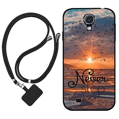 Sunrive Funda Compatible con Samsung Galaxy S4,Slim Fit Gel Mate Carcasa Case Bumper de Impactos y Anti Arañazos Espalda Cover (Mar,Sol,Gaviotas)+1 X Correa Universal
