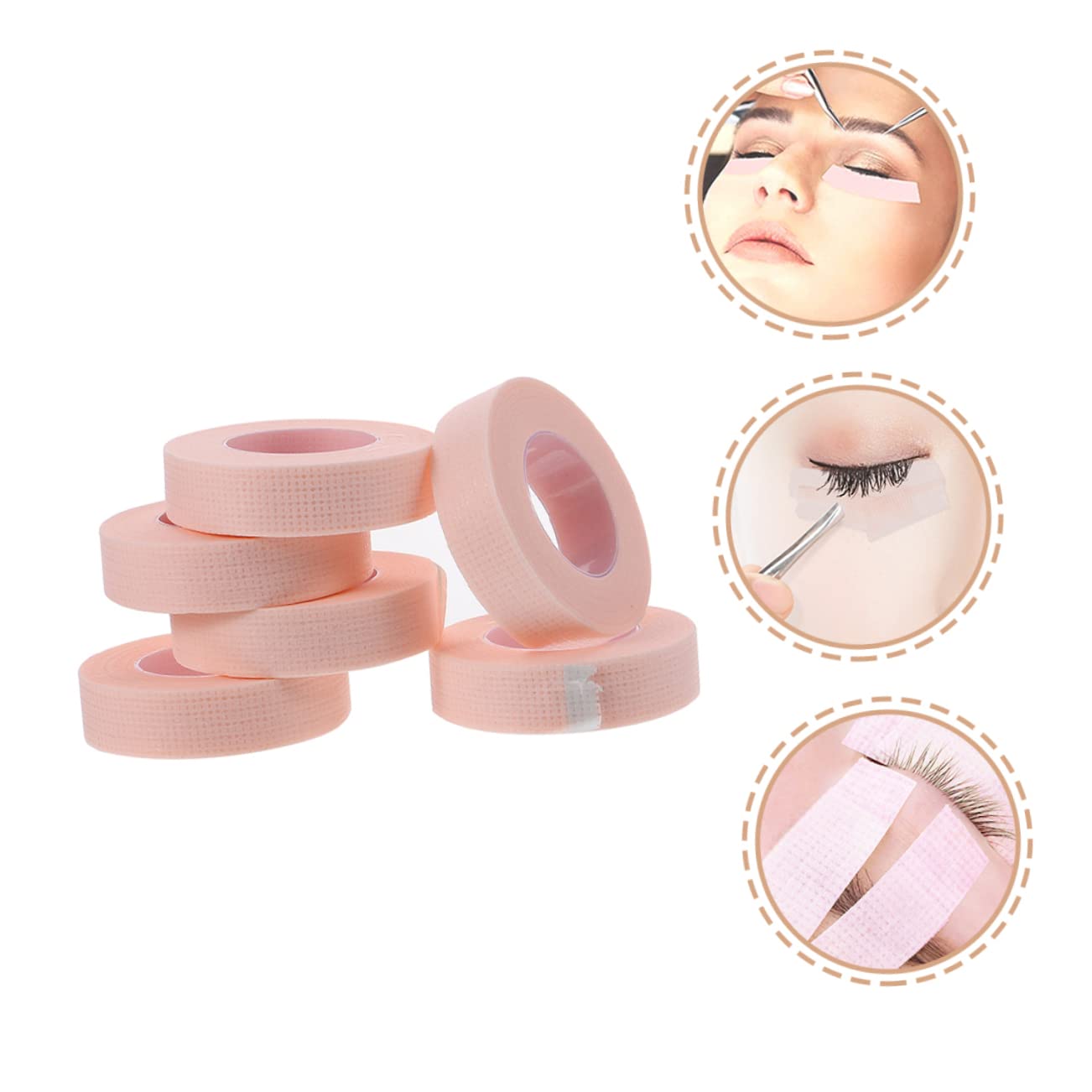 SOESFOUFU 6 Pcs Eye Patches for Lash Extensions Non-Woven Fabric Salon Home Use Breathable Comfortable Easy to Tear