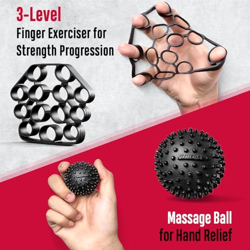 FitBeast Grip Strength Trainer, Hand Gripper Strengthener Kit - 6 Pack with Adjustable Resistance Forearm Strengthener, Forearm Exerciser and Massage Balls for Hand Therapy, Grip Training and Recovery - Image 7