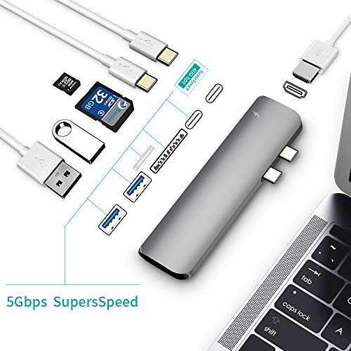 Hotott Hub USB C for MacBook Pro 2018,Adattatore
