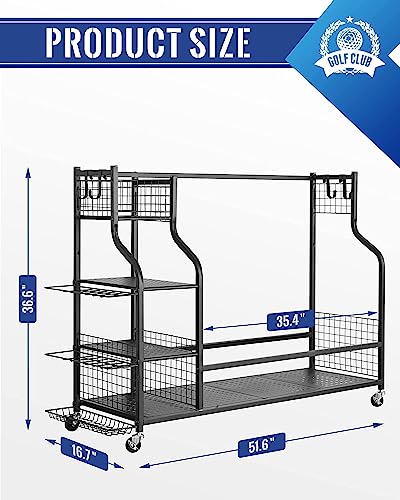 Image of Mythinglogic Golf Storage Garage Organizer, Golf Bag Storage Stand, Sports Equipment Garage Organizer,Garage Ball Storage for Sports Gear and Toys
